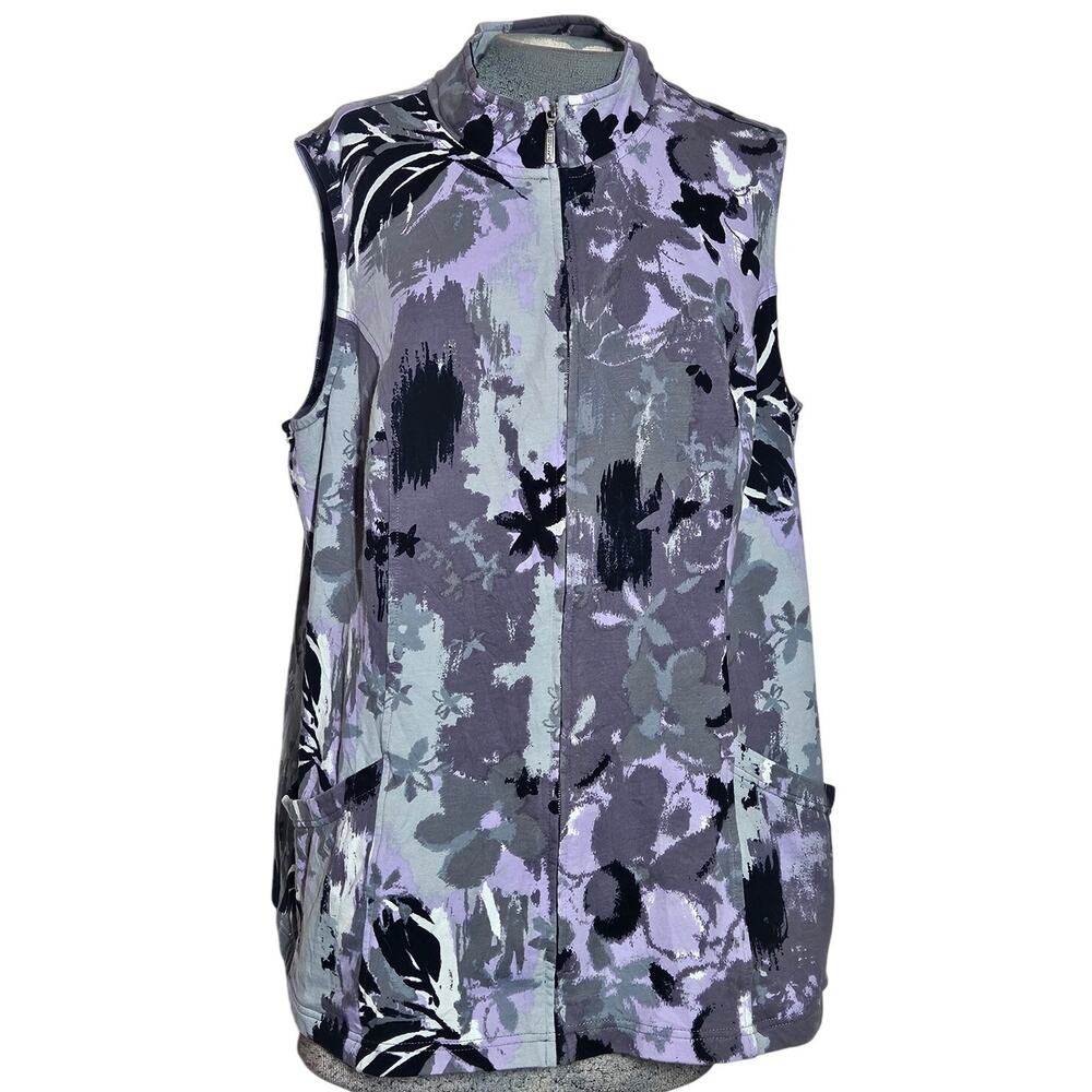 Sleeveless Full Zip Vest Size 1X Petite